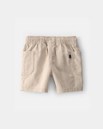 Baby Boy Twill Drawstring Shorts - Khaki, 
