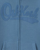 Boys OshKosh Logo Fleece Zip-Up Hoodie - Blue, image 2 of 3 slides