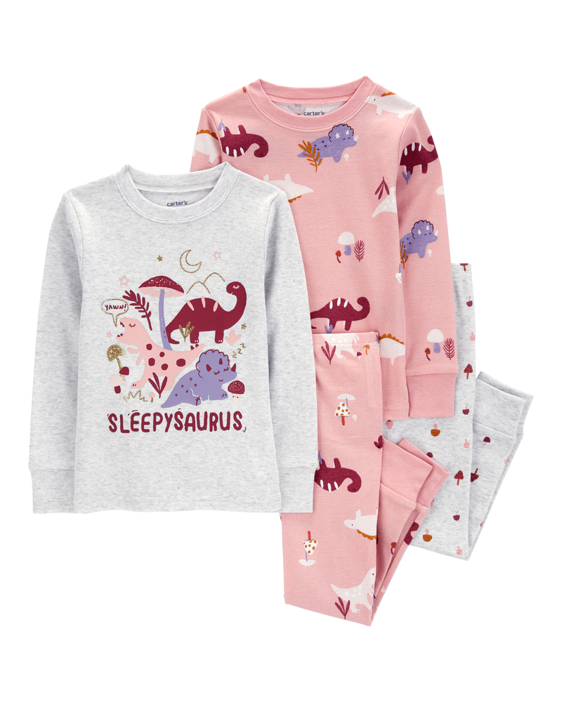 Baby 4-Piece Dinosaur Cotton Blend Pyjamas, image 1 of 4 slides