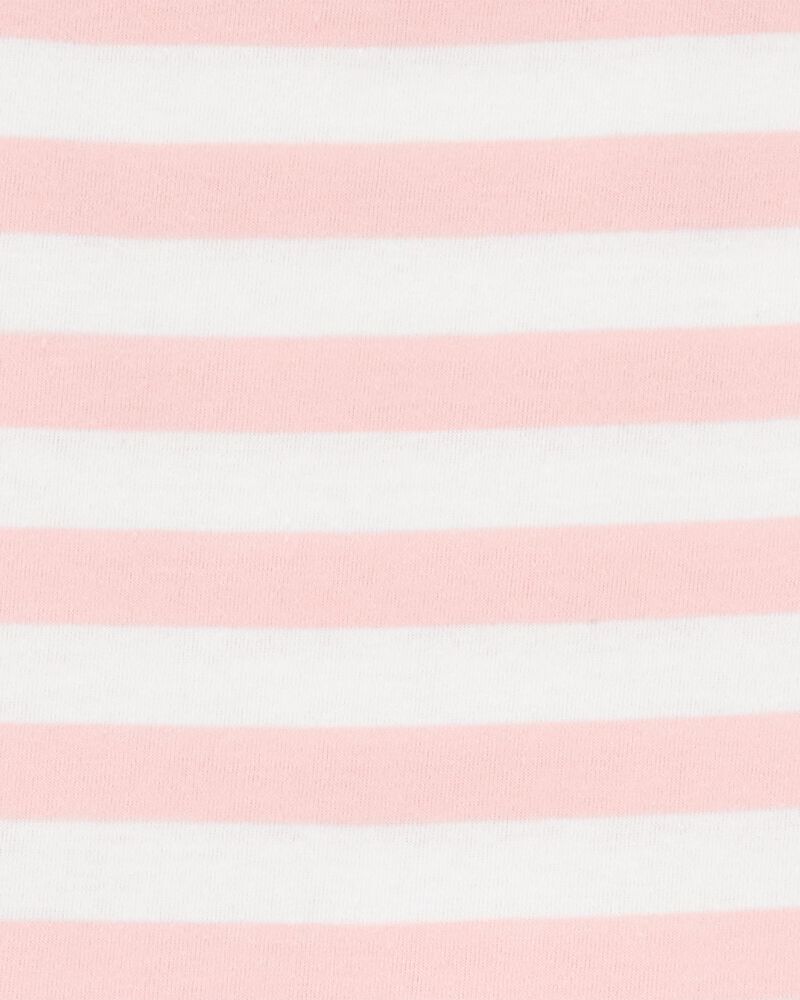 Girls Striped Short-Sleeve Dress-Pink, image 3 of 4 slides
