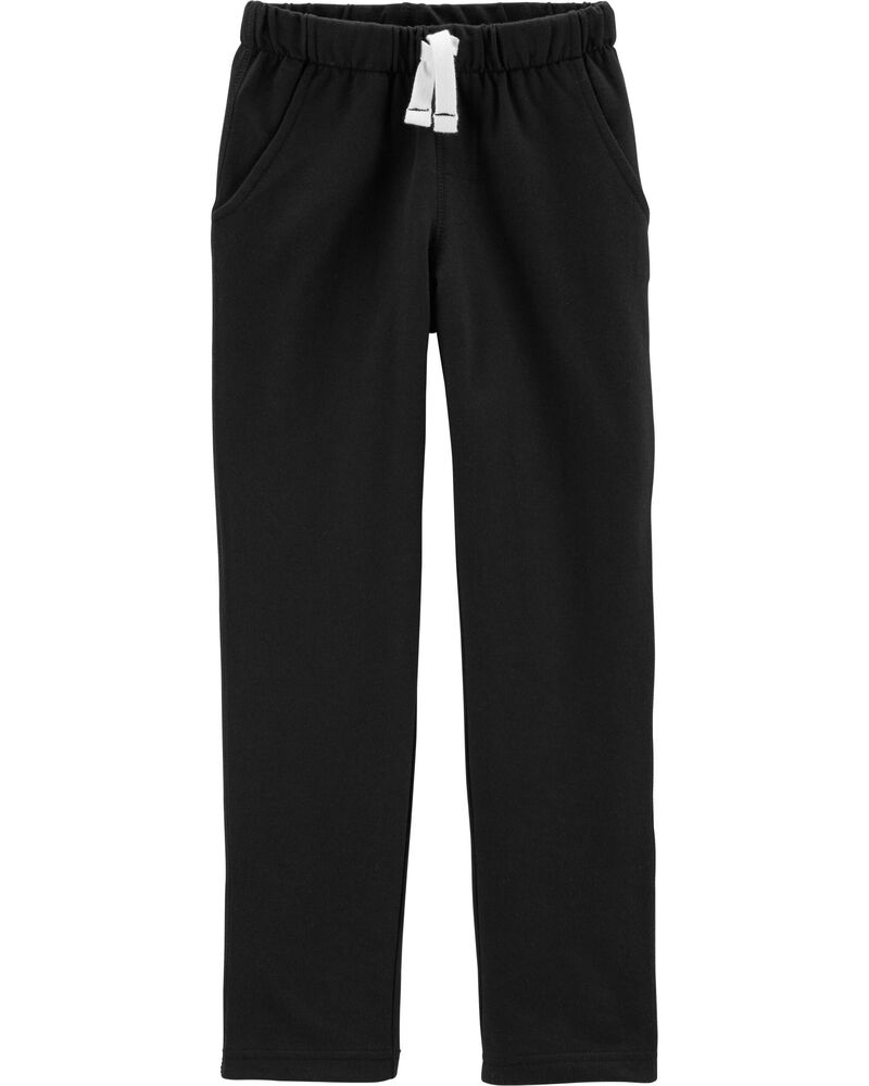 Black Pull-On French Terry Pants