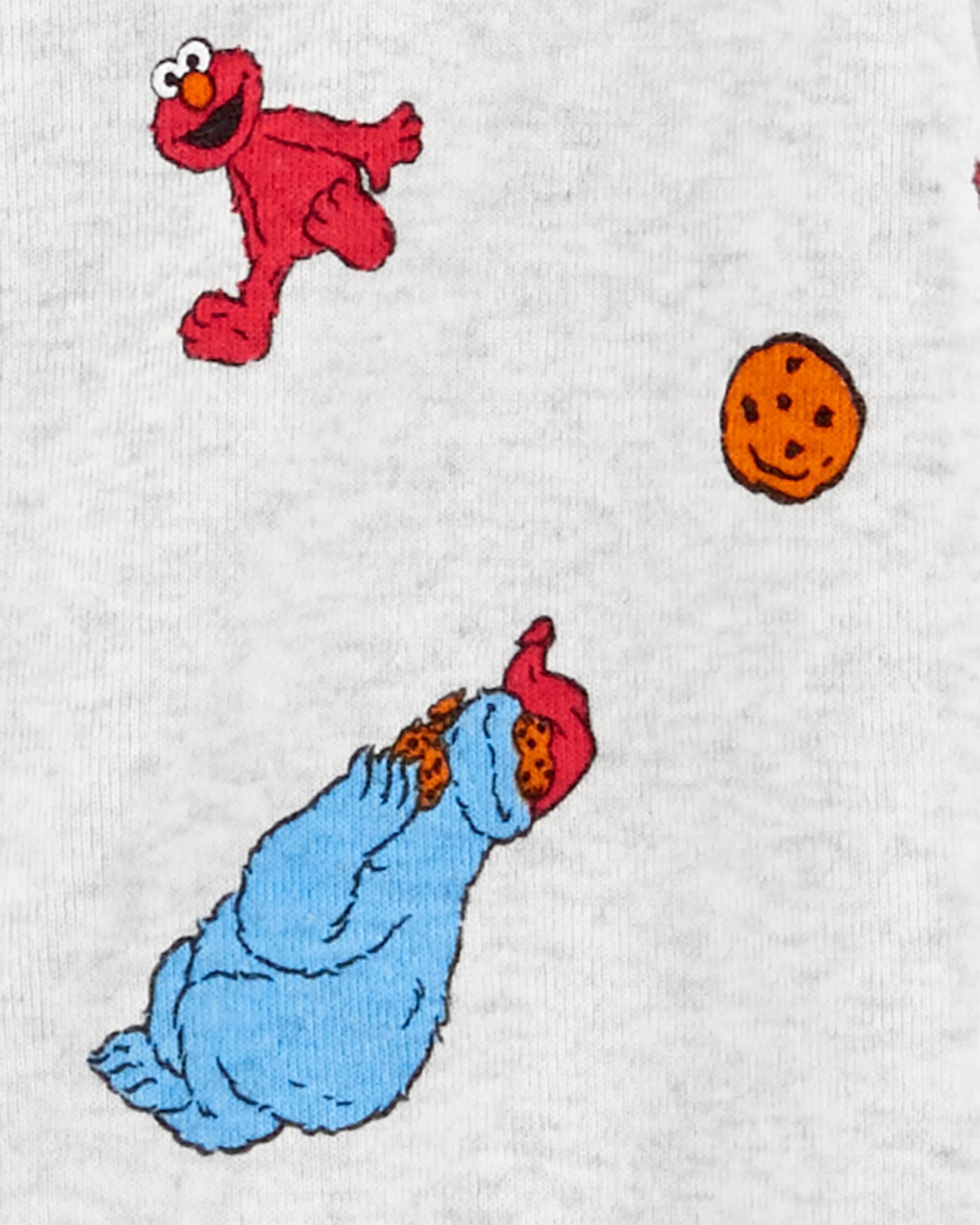 Grey Sesame Street Zip Up Cotton 1 Piece Pyjama Carter s Oshkosh Canada