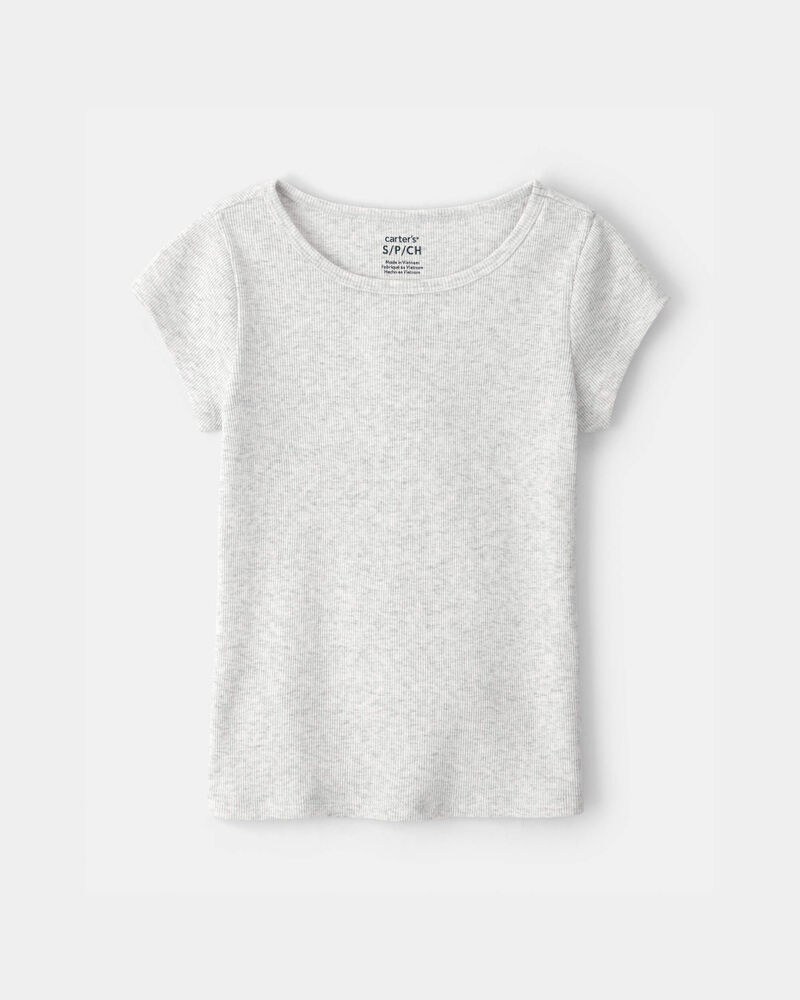 Filles - Haut en tissu c&ocirc;tel&eacute; - Gris, image 1 sur 2 diapositives