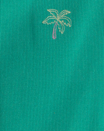 Girls Palm Tree Tank Top - Green, 