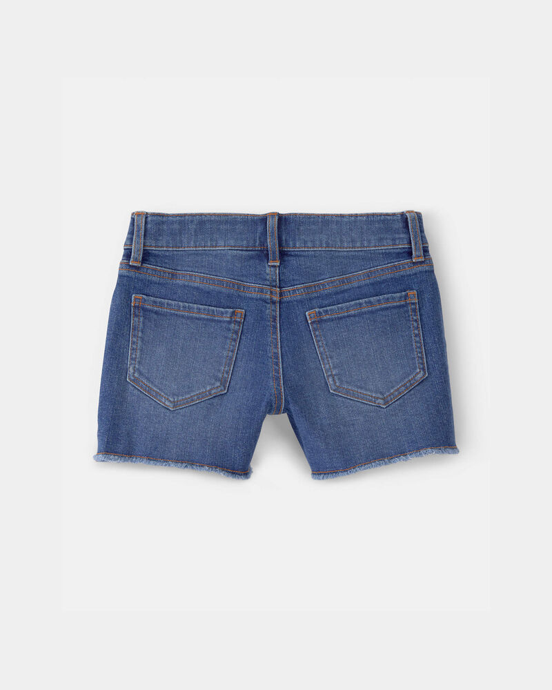 Filles - Short en denim aux couleurs contrast&eacute;es - D&eacute;lav&eacute; fonc&eacute;, image 2 sur 3 diapositives