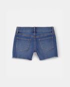 Filles - Short en denim aux couleurs contrast&eacute;es - D&eacute;lav&eacute; fonc&eacute;, image 2 sur 3 diapositives