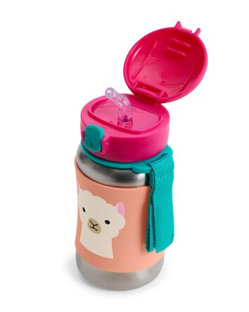 Zoo Stainless Steel Little Kid Straw Bottle, 