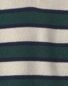 Toddler Boy Organic Cotton Sweater Knit Polo in Stripes, image 3 of 4 slides