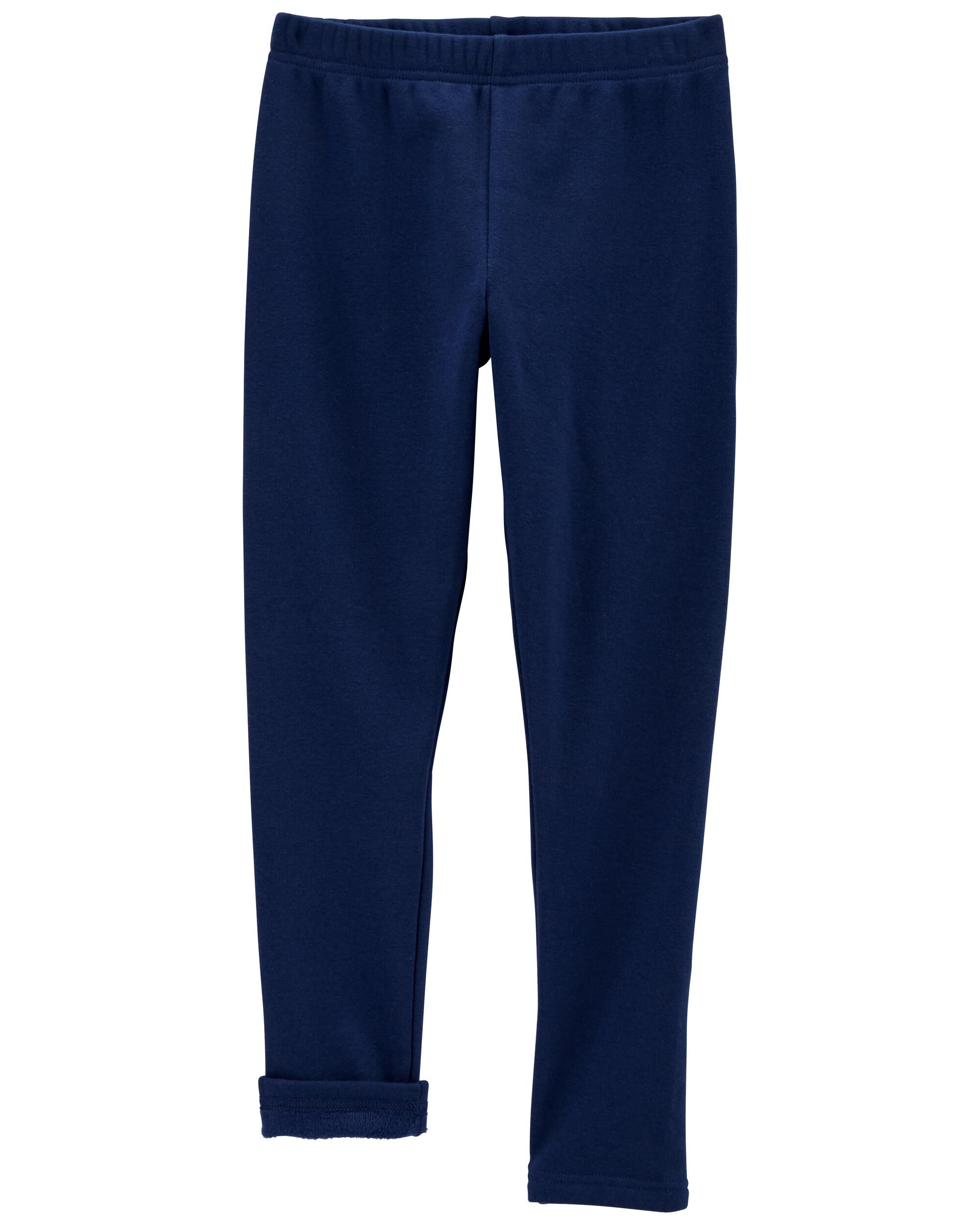 Navy blue fleece lined leggings best sale