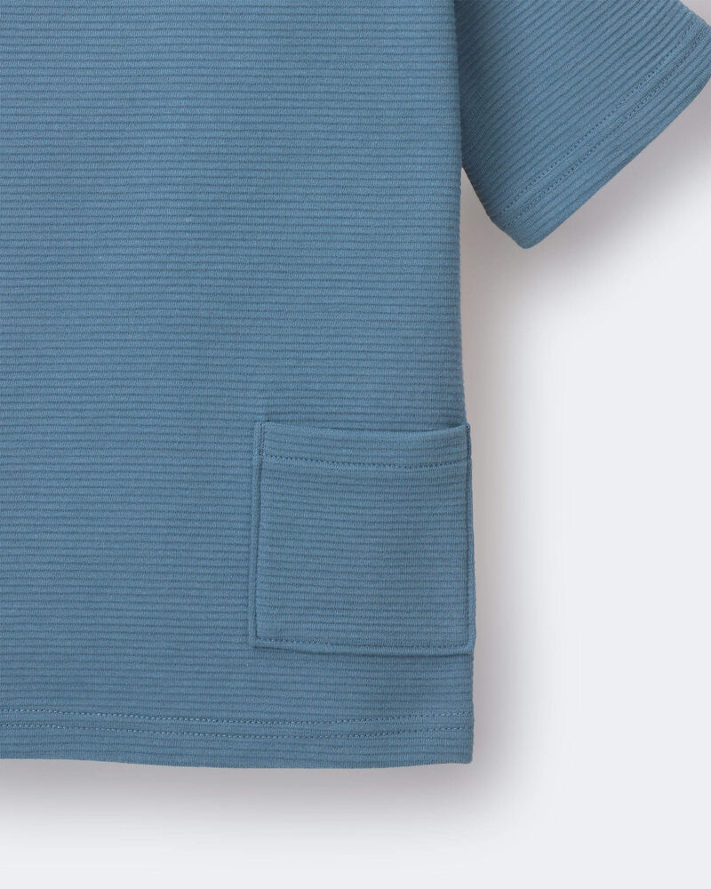Toddler Boy Henley Tee with Pocket - Slate, image 5 of 5 slides