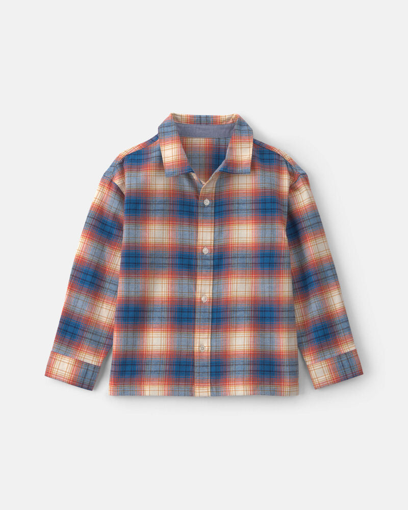 Gar&ccedil;ons - Chemise boutonn&eacute;e en flanelle &agrave; carreaux, image 1 sur 3 diapositives