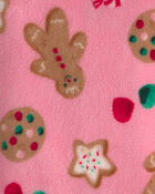 Girls Christmas Gingerbread Loose Fit Pyjama Hoodie - Pink, image 2 of 3 slides