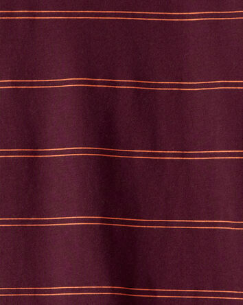 Boys Striped Long-Sleeve T-Shirt - Burgundy, 