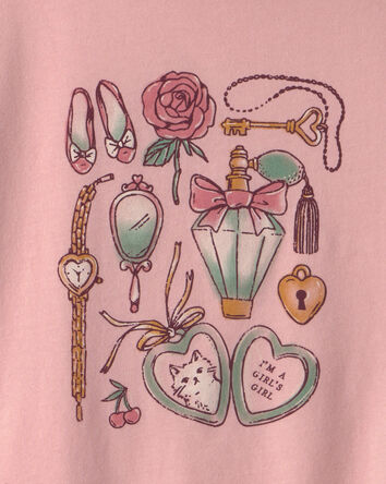 Girls Girly Icons Long-Sleeve Graphic Tee - Pink, 