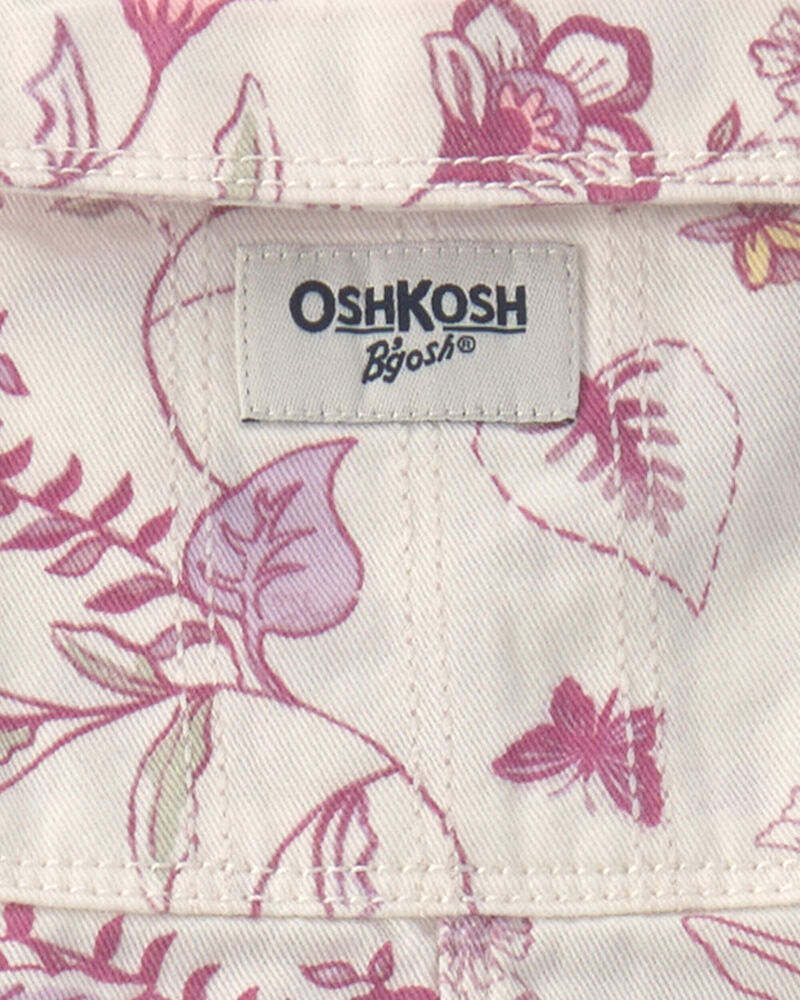 Toddler Girl Floral Overalls - Ivory, image 3 of 4 slides