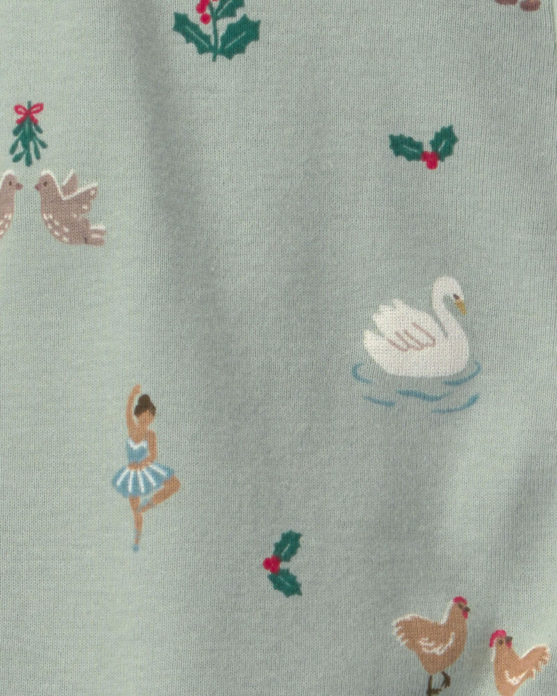 B&eacute;b&eacute; - Grenouill&egrave;re coton biologique &agrave; motif Les 12 jours de No&euml;l, image 2 sur 4 diapositives