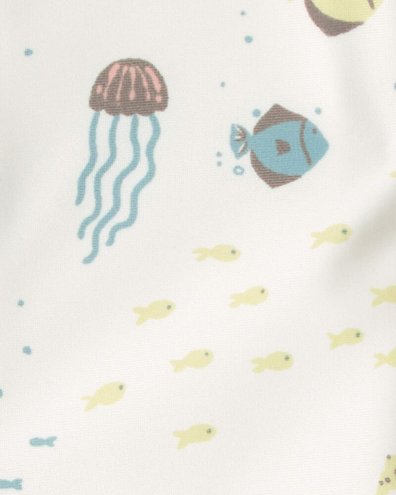 Baby Girl Recycled Rashguard Swimsuit in Under the Sea, image 3 of 4 slides