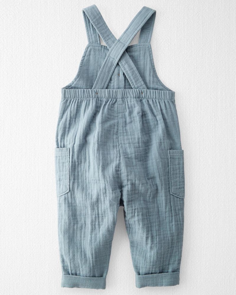 Baby Boy Organic Cotton Gauze Overall Jumpsuit, image 2 of 6 slides