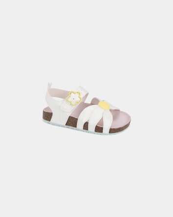 Toddler Girl Flower Sandals - White, 