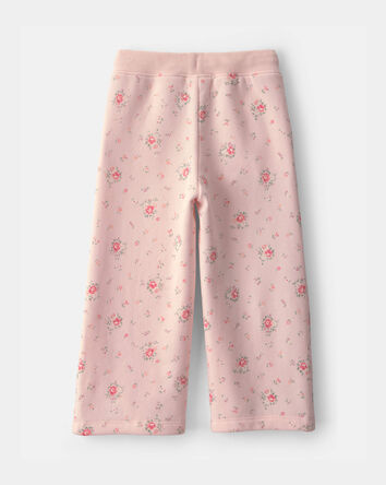 Toddler Girl Floral Fleece Pants - Pink, 