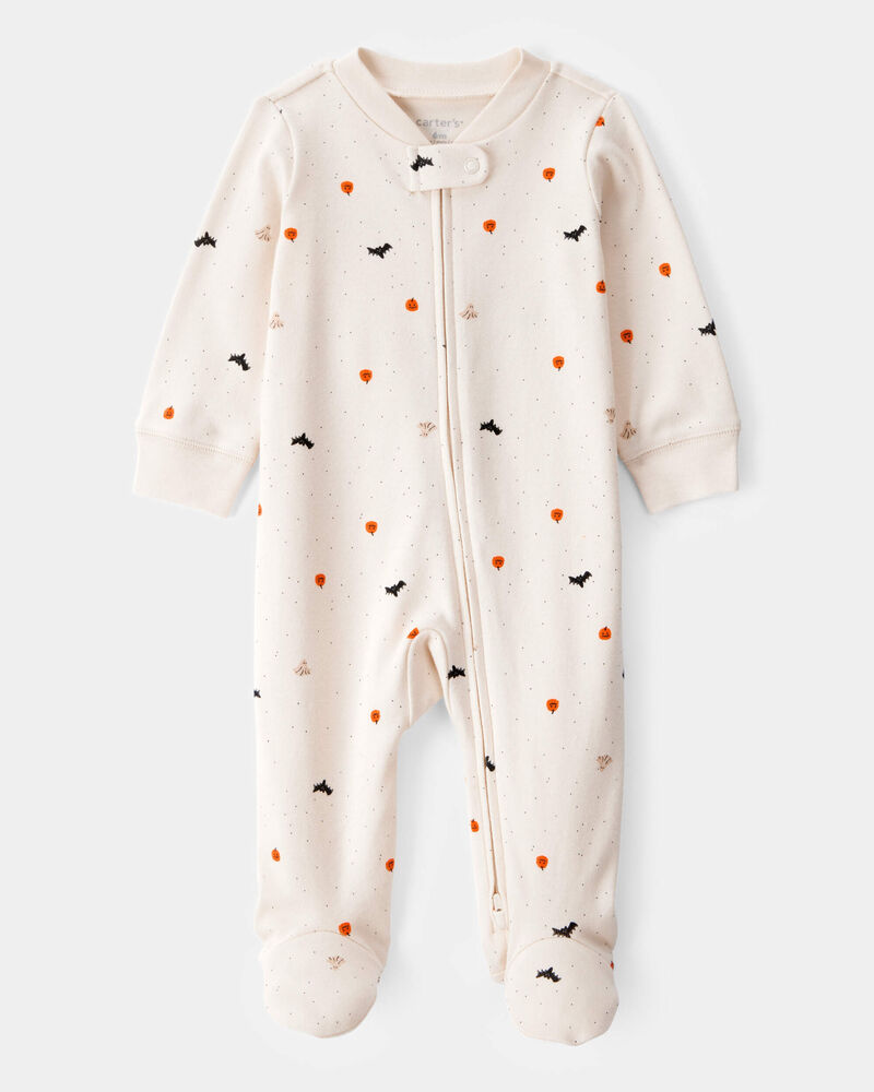 Baby Halloween 2-Way Zip Cotton Sleeper, image 1 of 3 slides