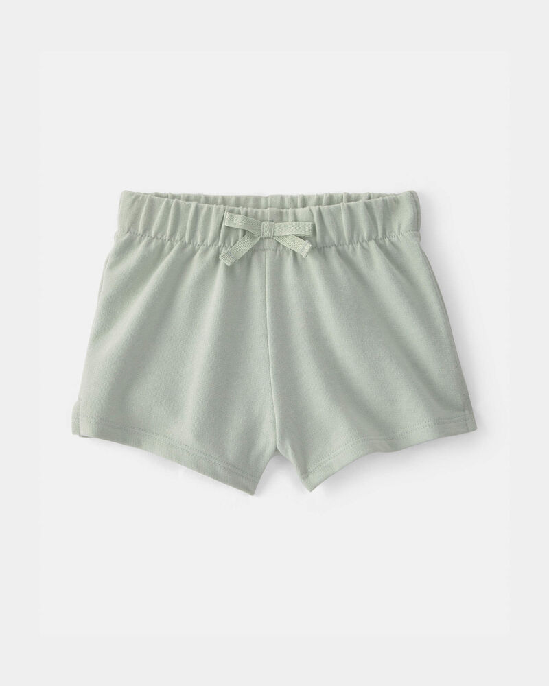 Baby Girl French Terry Shorts - Green, image 1 of 4 slides