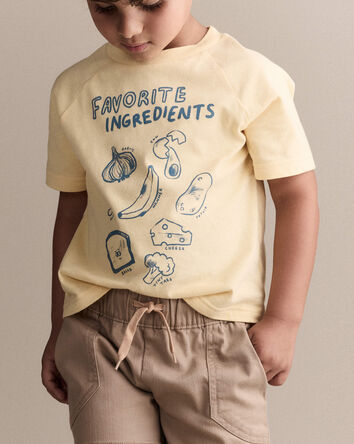 Tout-petit - T-shirt d&eacute;contract&eacute; &agrave; imprim&eacute; &laquo;Favorite Ingredients&raquo; - Jaune, 