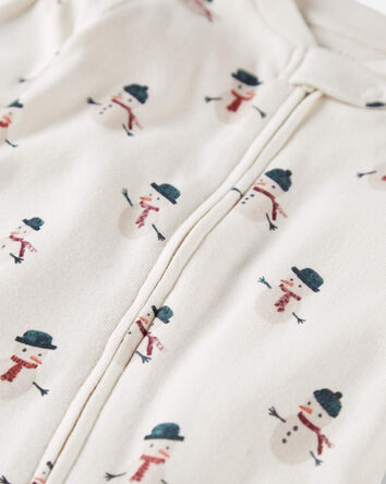 B&eacute;b&eacute; - Grenouill&egrave;re en coton biologique &agrave; motifs de bonhomme de neige, 