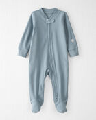 Baby Organic Cotton Sleeper Pyjamas in Blue, image 1 of 5 slides