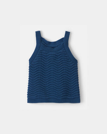 Baby Girl Sweater Knit Tank - Navy, 