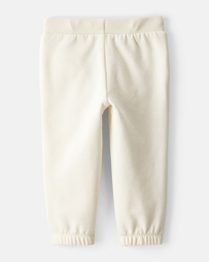 Baby Girl DayDream Fleece Drawstring Joggers - White, image 2 of 4 slides