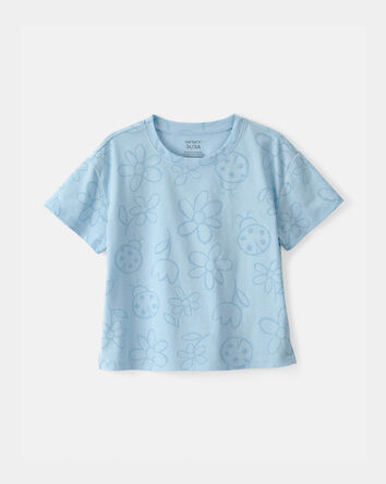 Tout-petit fille - Haut &agrave; motif floral coccinelle - Bleu, 