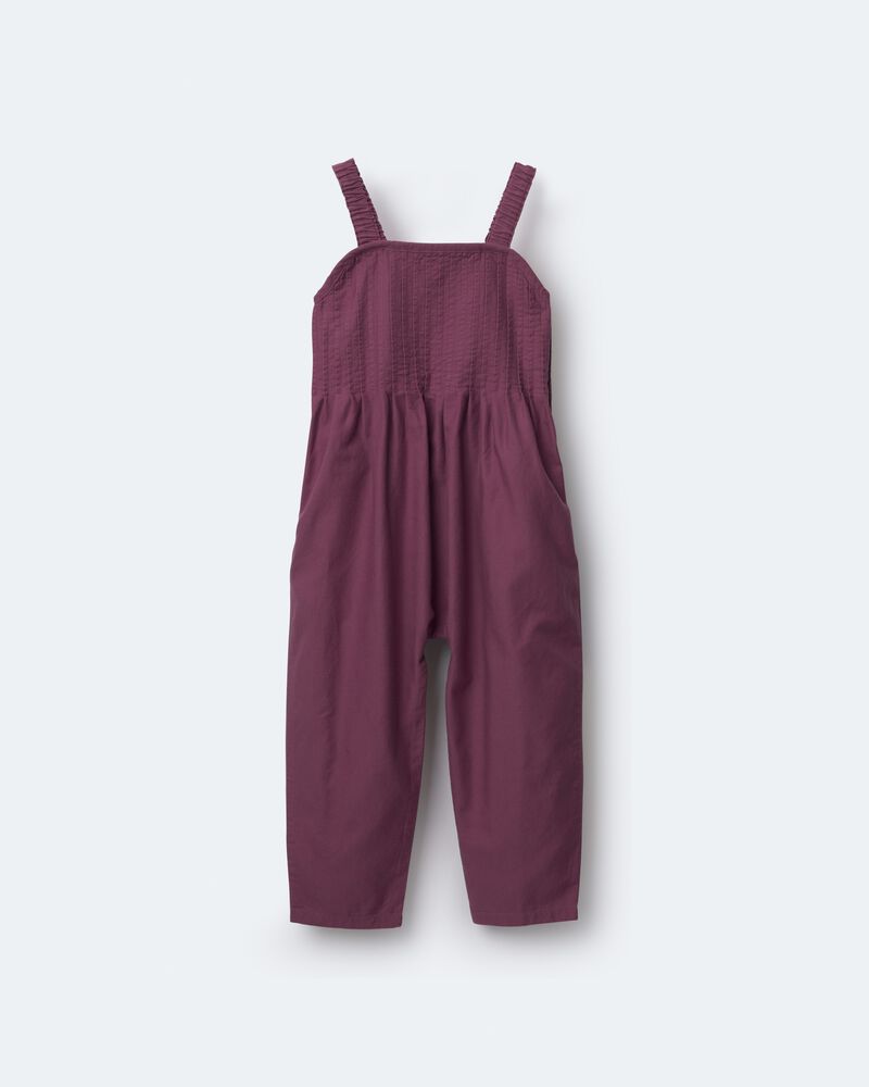 Toddler Girl Pleated Overalls - Mauve, image 2 of 6 slides