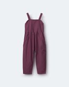 Toddler Girl Pleated Overalls - Mauve, image 2 of 6 slides