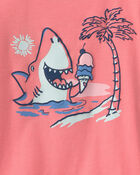 Toddler Boy Shark Graphic Tee - Orange, image 5 of 6 slides