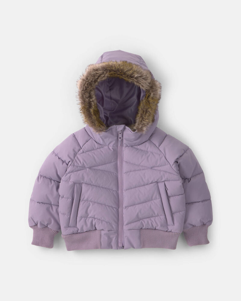 Toddler Girl Bubble Urban Jacket- Lavender, image 1 of 4 slides