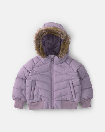 Toddler Girl Bubble Urban Jacket- Lavender, 