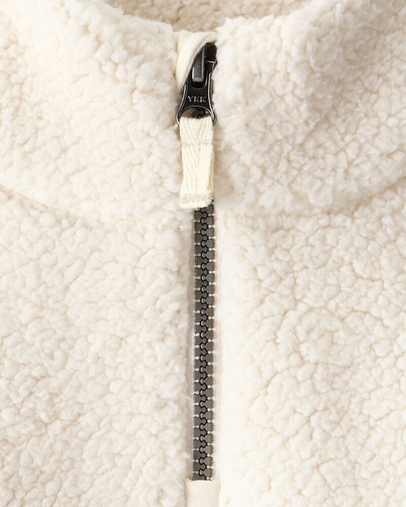 Baby Girl DayDream Fleece Quarter-Zip Pullover Sweatshirt - White, image 2 of 3 slides