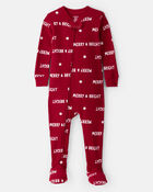 Baby Merry & Bright Christmas Cotton Long-Sleeve 2-Way Zip 1-Piece pyjamas - Red, image 1 of 4 slides