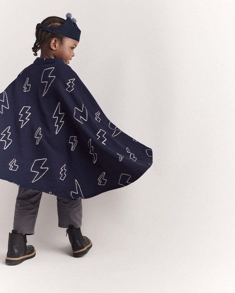 Toddler Lightening Bolt Dress Up Cape - Navy, image 3 of 7 slides