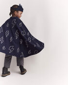 Toddler Lightening Bolt Dress Up Cape - Navy, image 3 of 7 slides