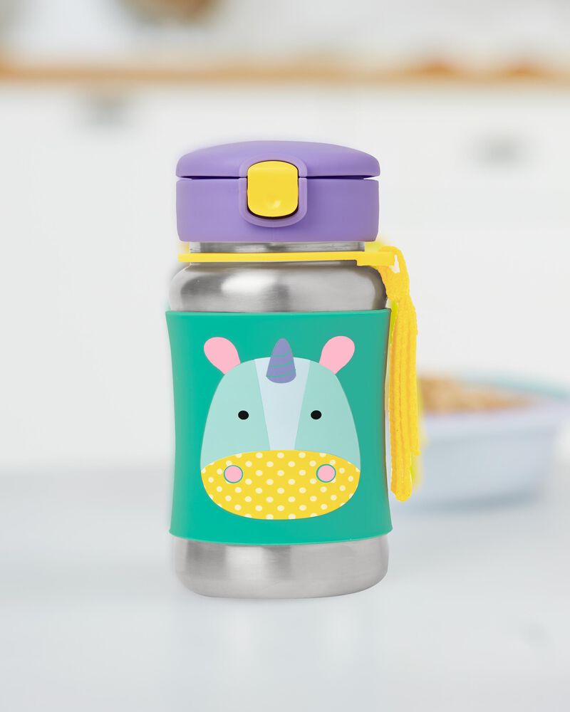 Bouteille en acier inoxydable avec paille Zoo pour tout-petit, image 7 sur 7 diapositives