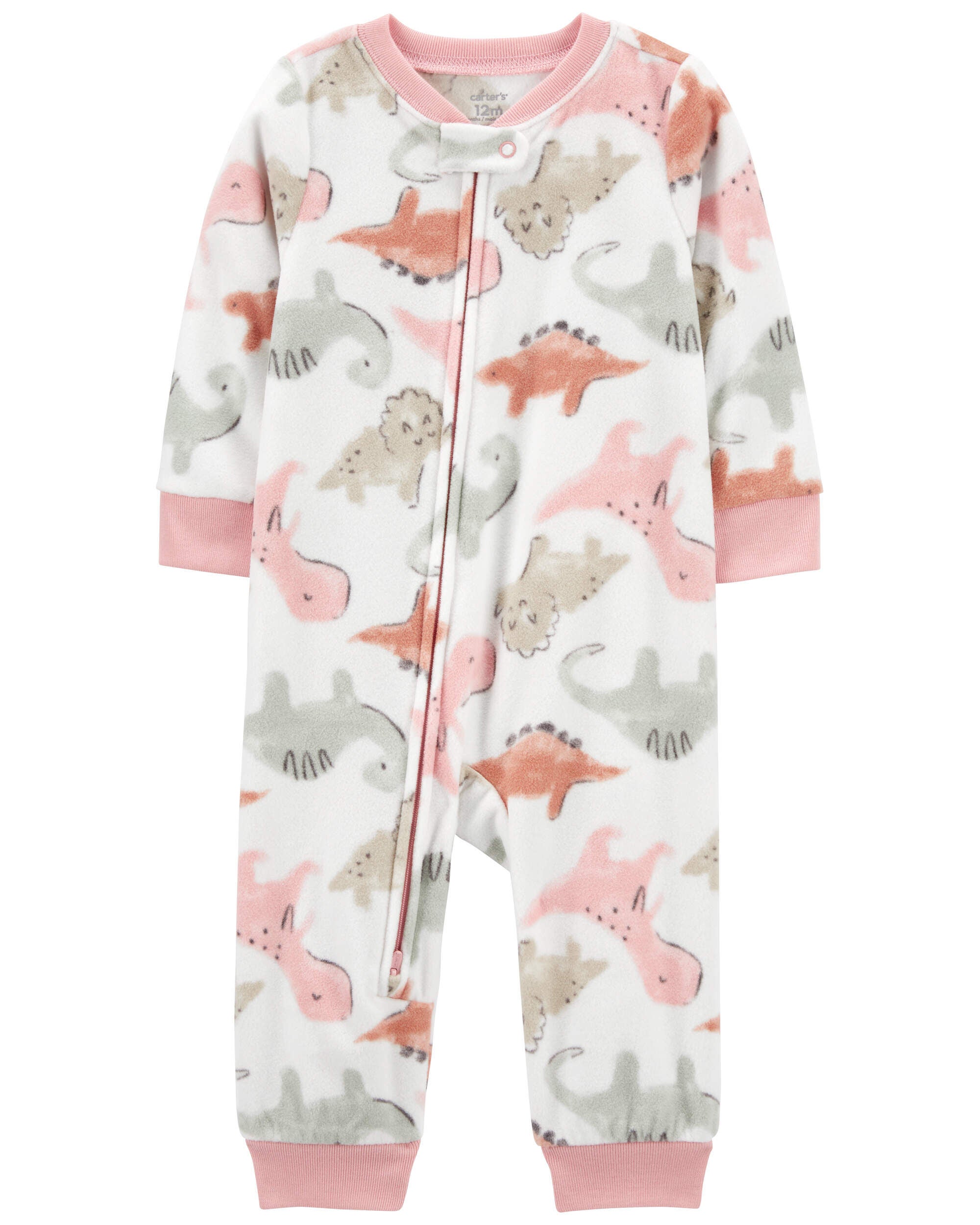 Toddler Girls Toddler 1 Piece Dinosaur Fleece Footless Pyjamas 3T Carter s