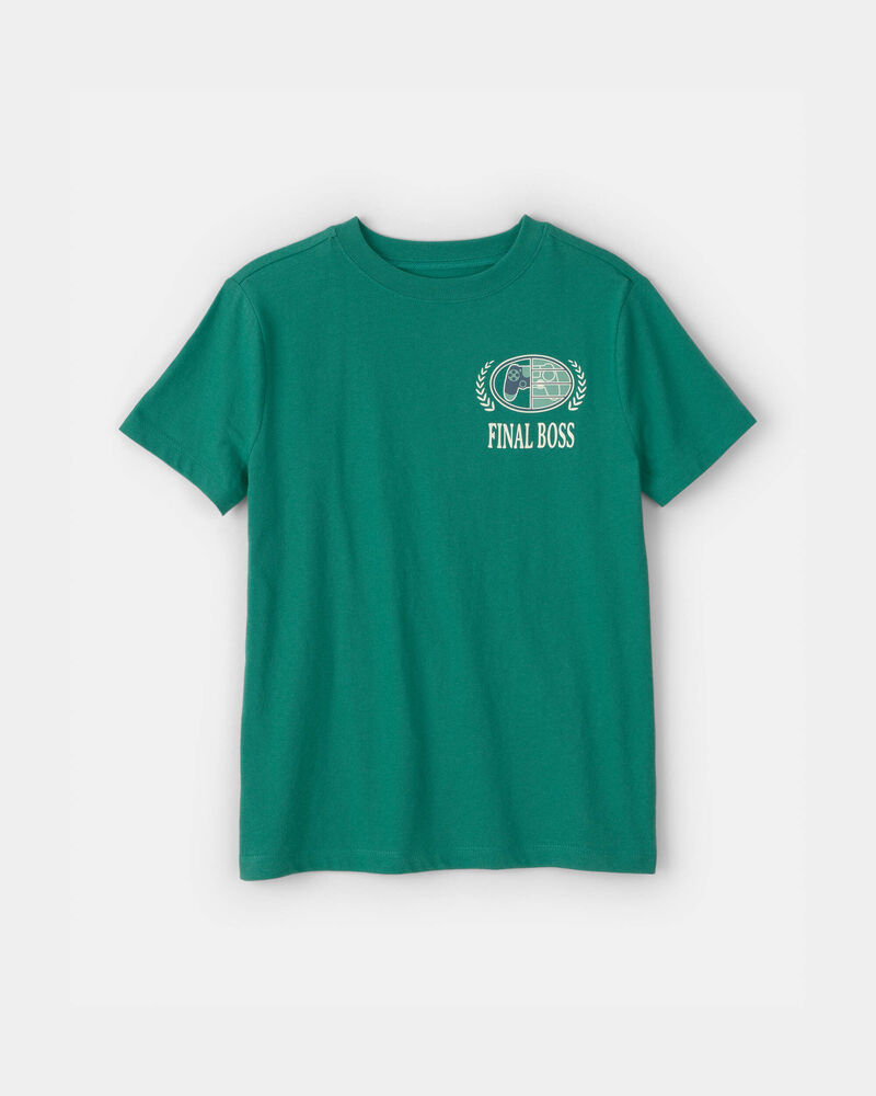 Gar&ccedil;ons - T-shirt sport &agrave; imprim&eacute; &laquo;Final Boss&raquo; - Vert, image 1 sur 2 diapositives