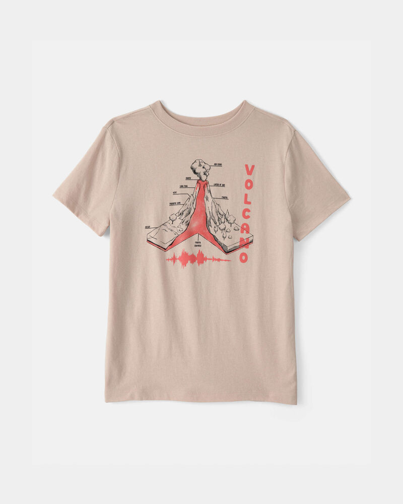Kids Volcano Graphic Tee - Brown, image 1 of 3 slides