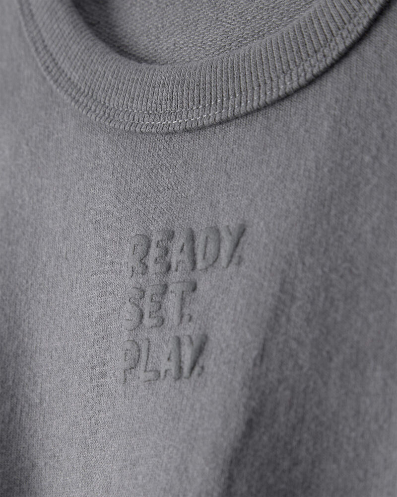 Baby 'Ready Set Play' French Terry Pullover Sweatshirt - Grey, image 2 of 4 slides
