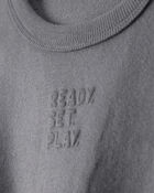 Baby 'Ready Set Play' French Terry Pullover Sweatshirt - Grey, image 2 of 4 slides