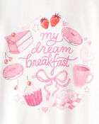 Girls Desserts 100% Cotton Snug Fit 4-Piece Pyjamas - Pink/White, image 2 of 5 slides
