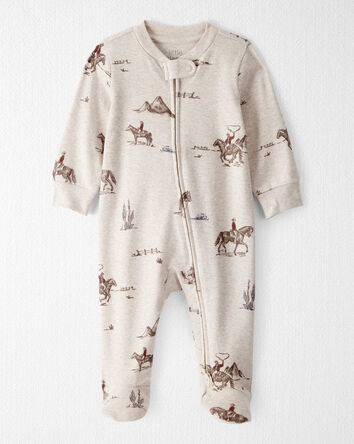 B&eacute;b&eacute; - Grenouill&egrave;re en coton biologique &agrave; motif Rod&eacute;o western, 