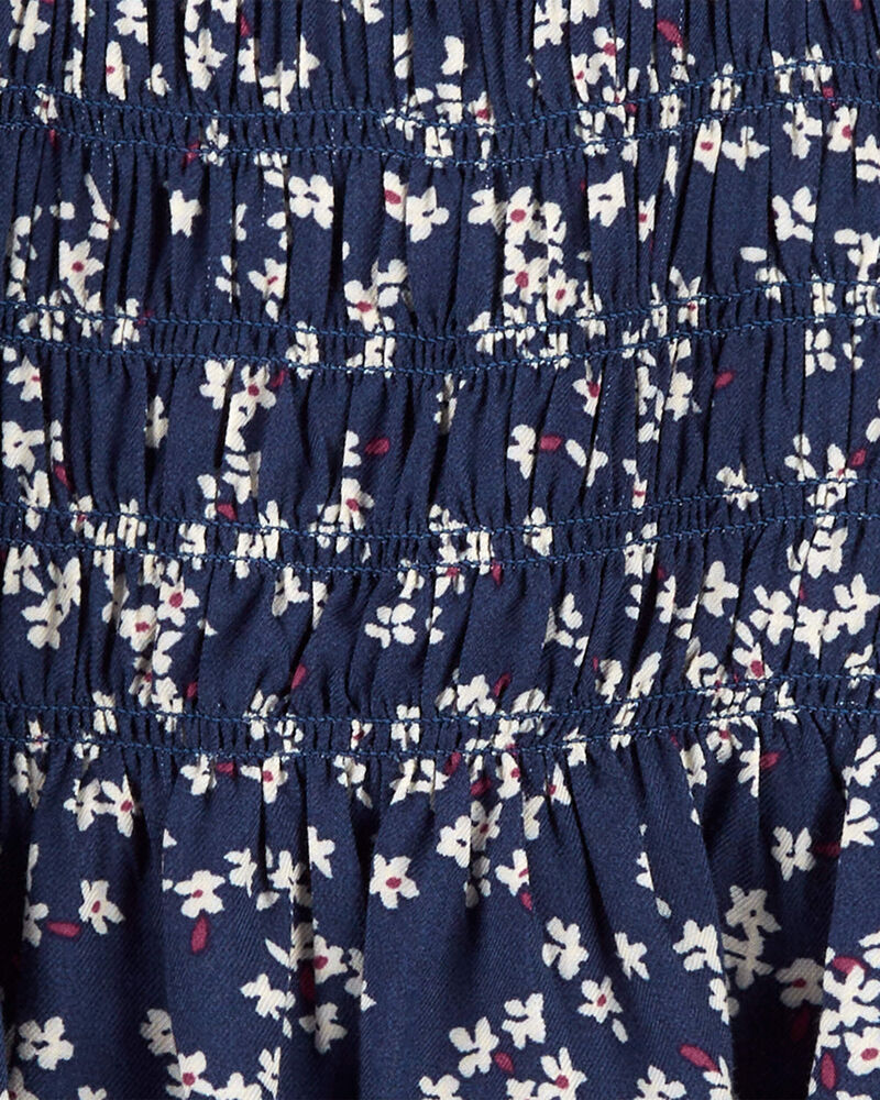 Toddler Navy Floral Print Babydoll Top , image 2 of 3 slides